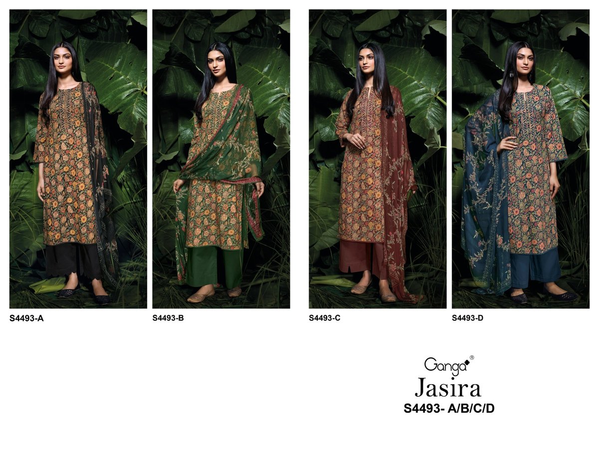 Ganga Jasira Designer Cotton Three-Piece 10